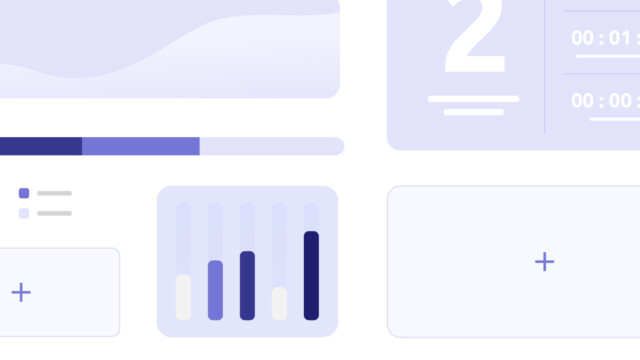 Uma interface de dashboard estilizada com diversos elementos de UI, incluindo gráficos, barras de desempenho e indicadores de tempo.