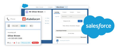A integração CTI da Diabolocom para Salesforce nos centros de contato.