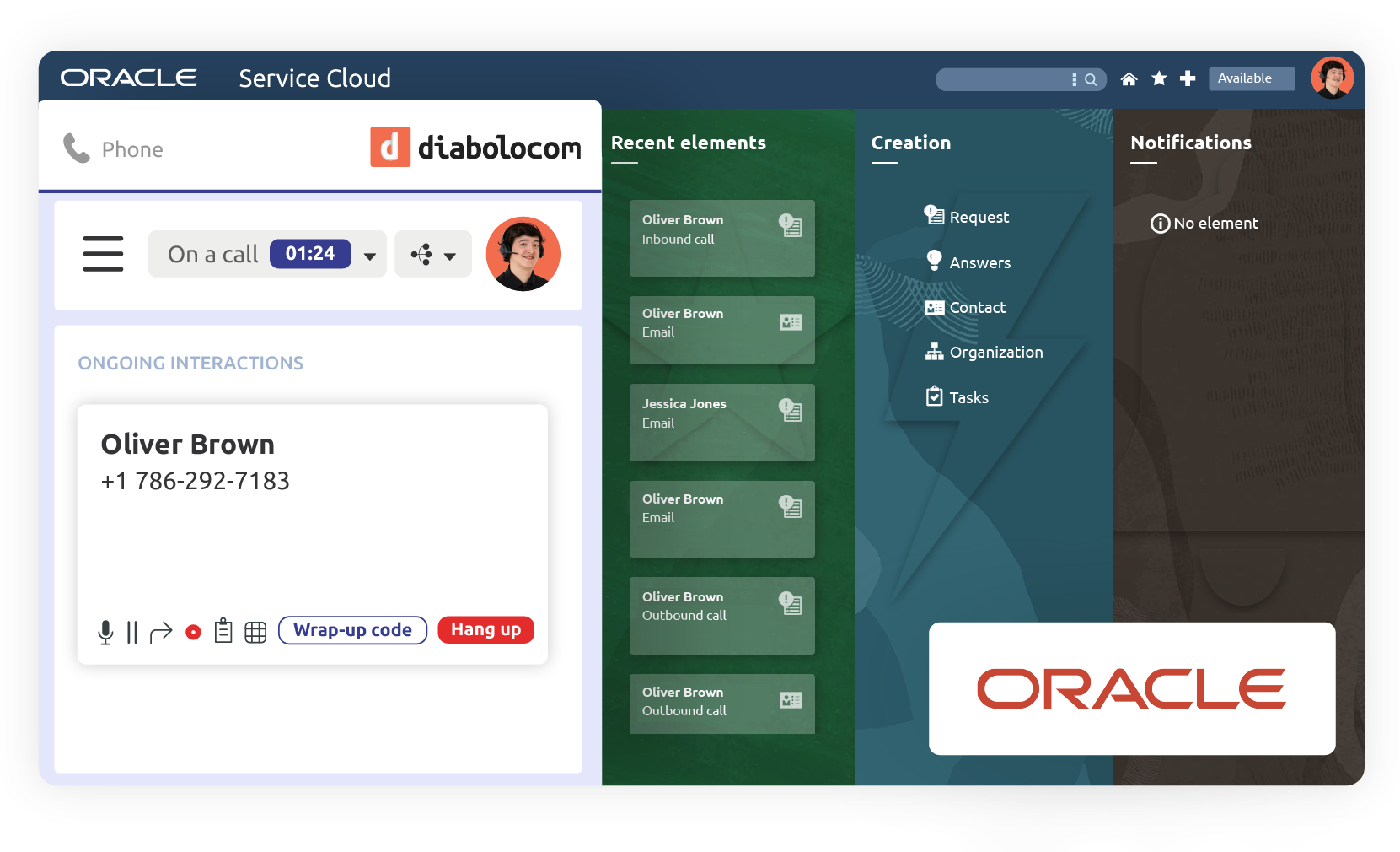 Integração Oracle Service Cloud | Diabolocom